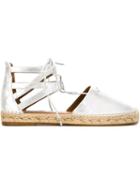 Aquazzura Belgravia Espadrilles, Women's, Size: 39, Grey, Leather/straw