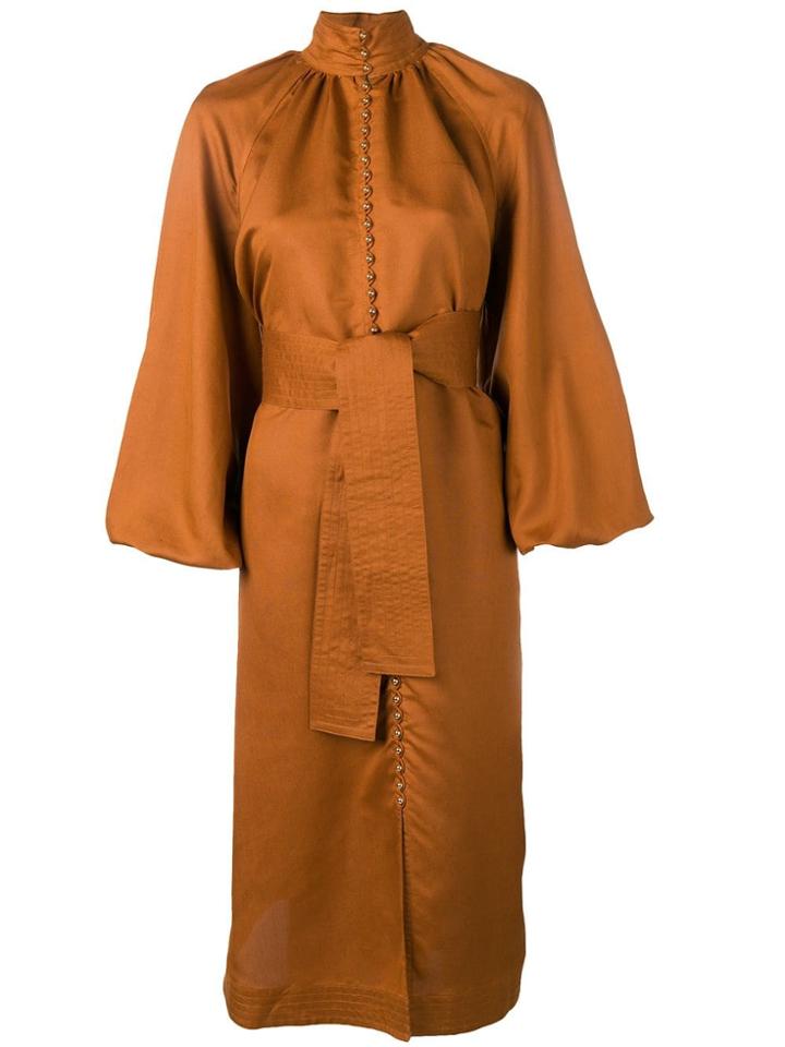 Zimmermann Puff Sleeve Dress - Brown