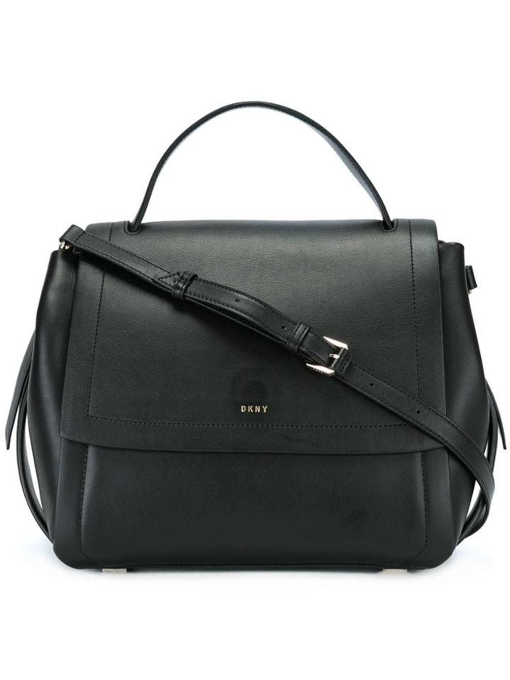 Dkny Large 'greenwich' Flap Tote - Black