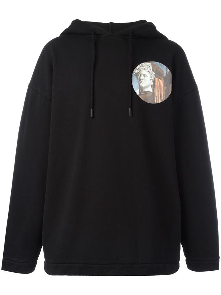 Off-white Circular Print Hoodie, Men's, Size: Medium, Black, Cotton