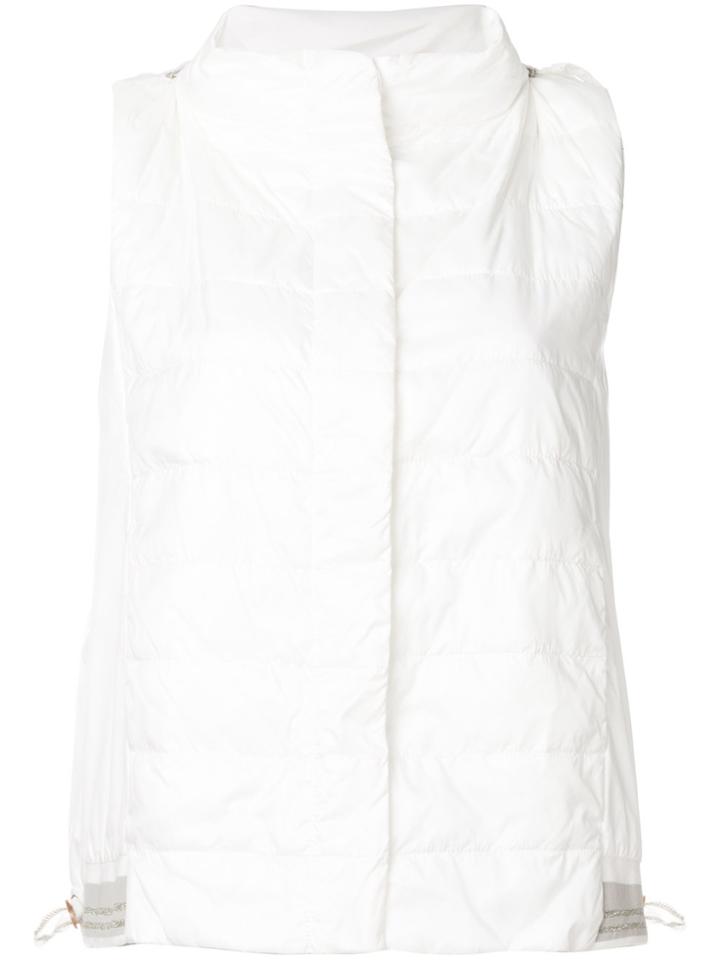 Lorena Antoniazzi Hooded Quilted Gilet - White