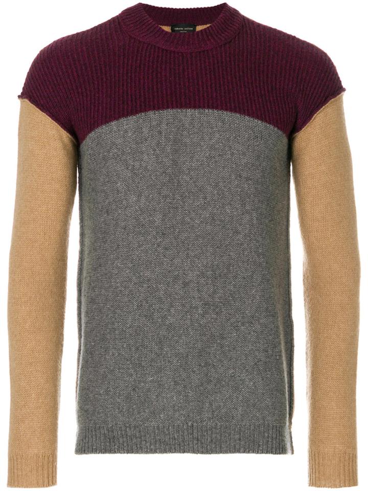 Roberto Collina Colour Block Jumper - Nude & Neutrals
