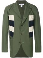 Comme Des Garçons Shirt Oversized Stripe-detail Blazer - Green