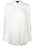 Theory Chest Pocket Shirt, Women's, Size: Small, White, Silk