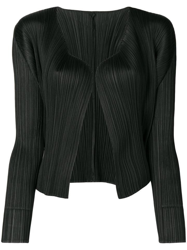 Pleats Please By Issey Miyake Open-front Cardigan - Black