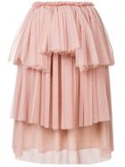 Ainea Asymmetric Tiered Tulle Skirt - Pink & Purple