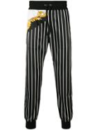 Versace Striped Printed Track Trousers - Black