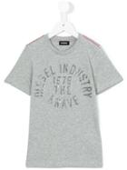 Diesel Kids - Metallic Logo Print T-shirt - Kids - Cotton - 8 Yrs, Grey