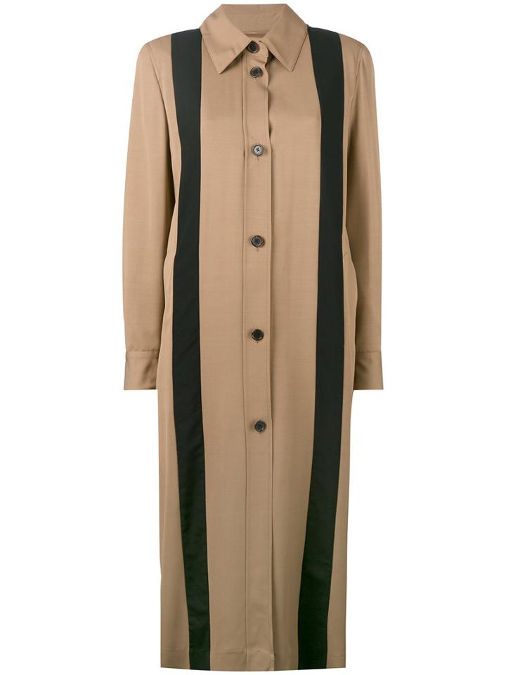Aalto - Striped Long Coat - Women - Viscose/virgin Wool - 38, Nude/neutrals, Viscose/virgin Wool