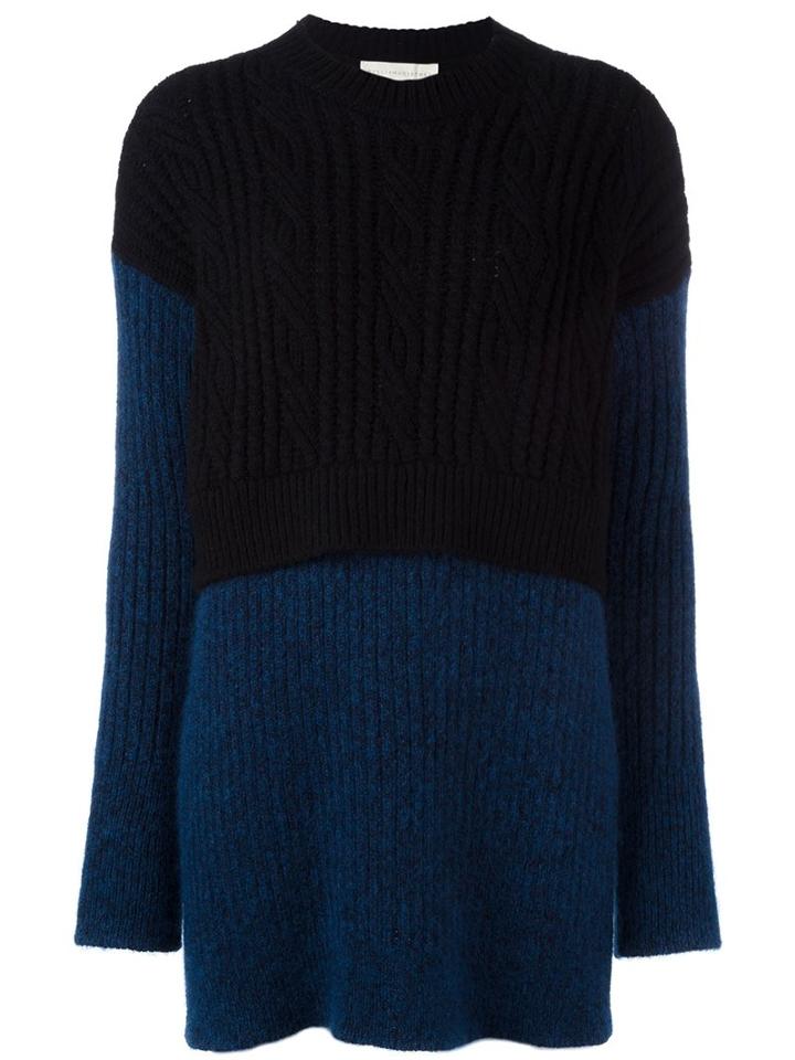 Stella Mccartney Oversize Contrast Draped Jumper, Women's, Size: 42, Blue, Polyamide/mohair/wool
