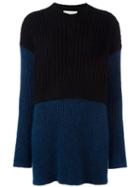 Stella Mccartney Oversize Contrast Draped Jumper, Women's, Size: 42, Blue, Polyamide/mohair/wool