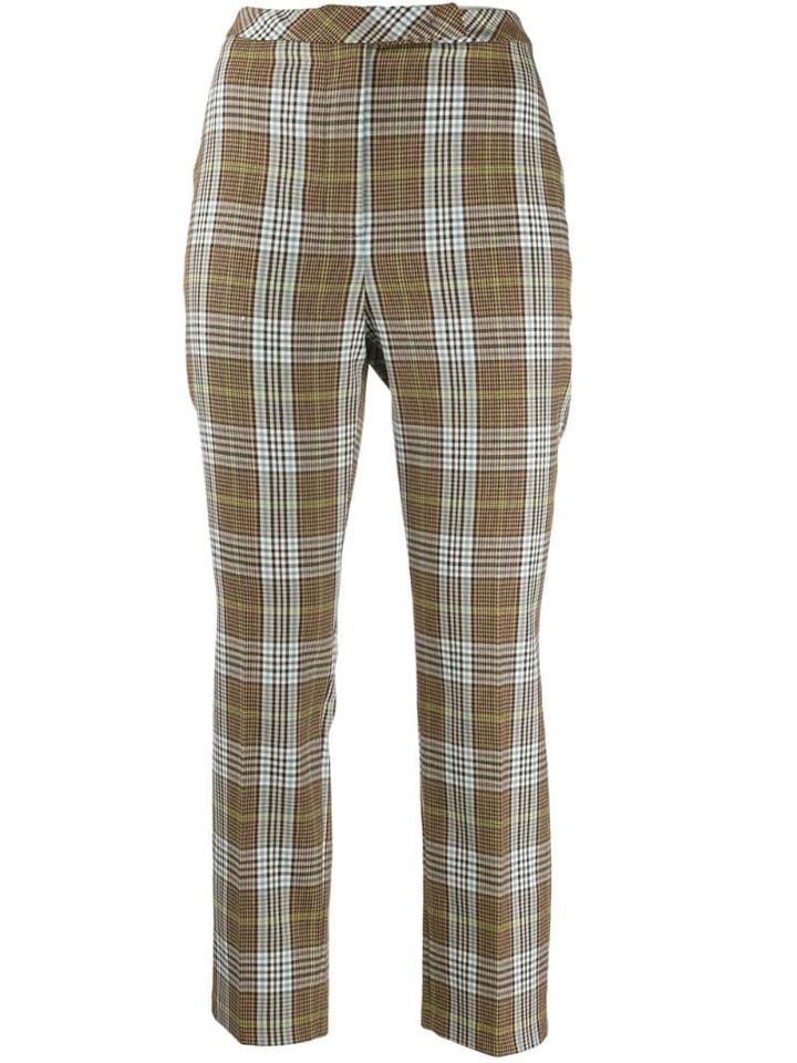 Patrizia Pepe Check Cropped Trousers - Neutrals