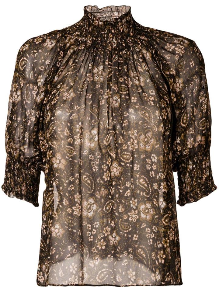 Ulla Johnson Ruffled Collar Silk Blouse - Black