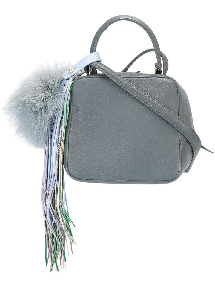 The Volon Pom Pom Detail Shoulder Bag