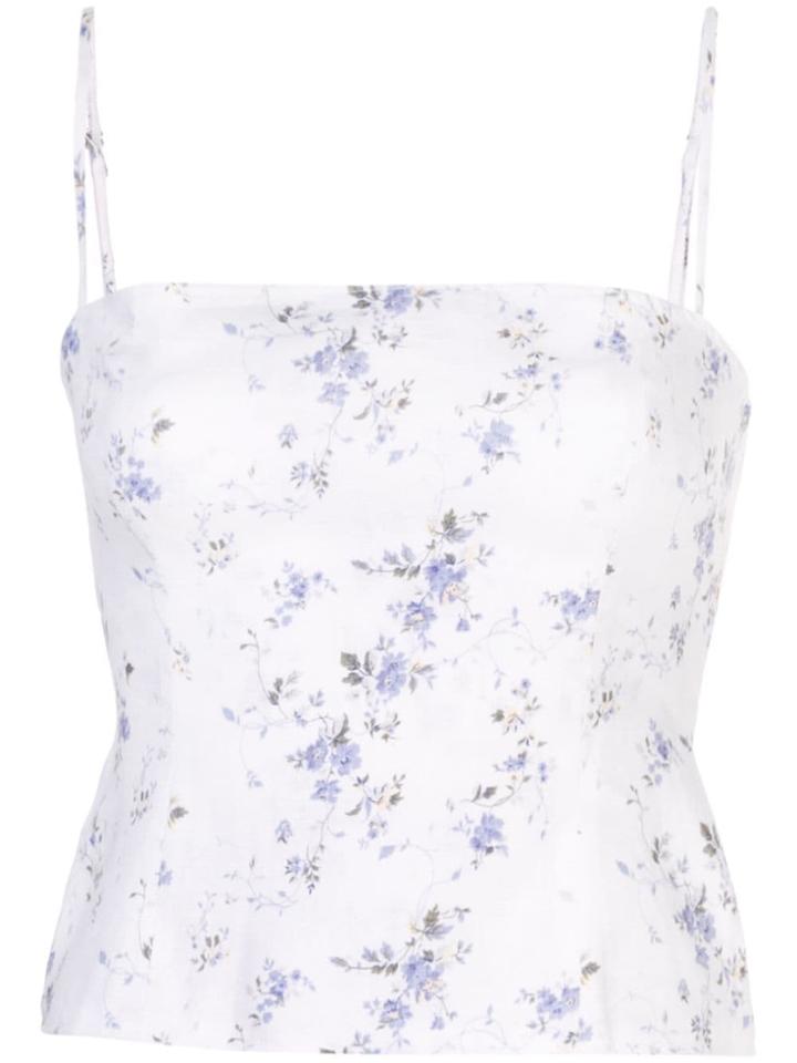 Reformation Overland Floral Print Top - White