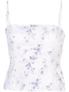 Reformation Overland Floral Print Top - White