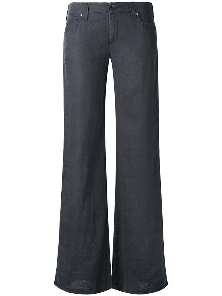 Wide-leg Trousers - Women - Linen/flax - 27, Blue, Linen/flax, Armani Jeans