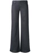 Wide-leg Trousers - Women - Linen/flax - 27, Blue, Linen/flax, Armani Jeans