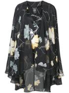 Thomas Wylde V-neck Floral Print Blouse - Black
