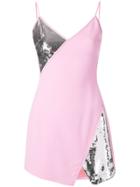 David Koma Sequin Panels Mini Dress - Pink