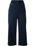 Paul By Paul Smith Cropped Wide Leg Trousers, Women's, Size: 38, Blue, Acetate/cotton