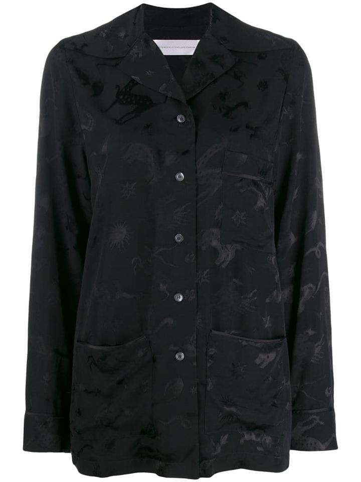 Victoria Victoria Beckham Jacquard Print Shirt - Black