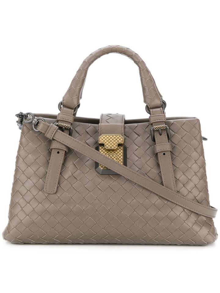 Bottega Veneta Steel New Intrecciato Calf Mini Roma Bag - Grey