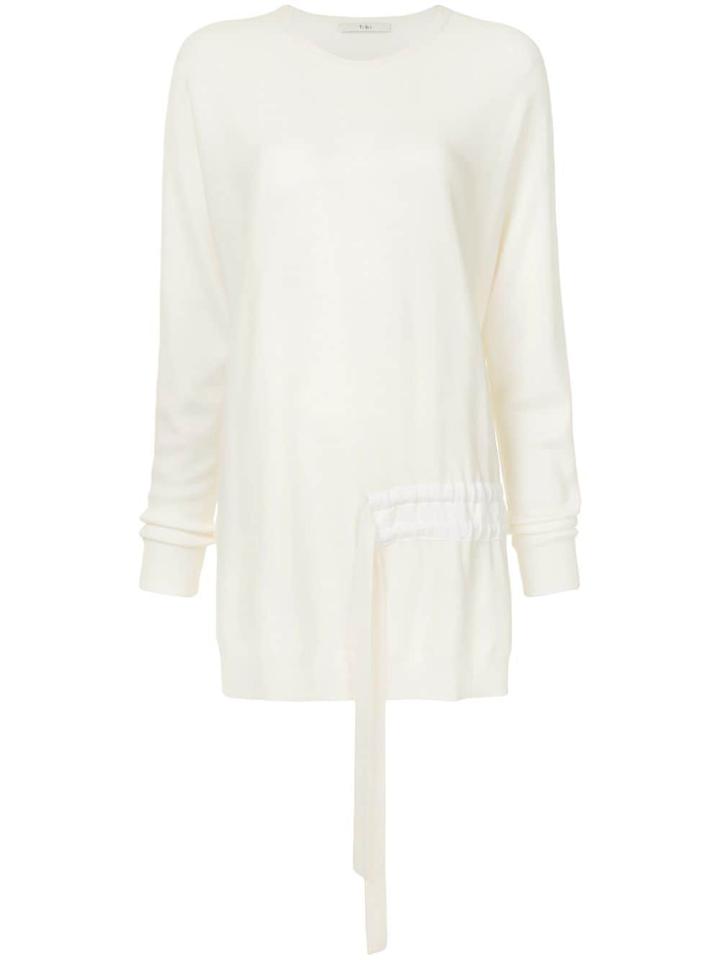 Tibi Drawstring Detail Jumper - White