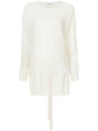 Tibi Drawstring Detail Jumper - White