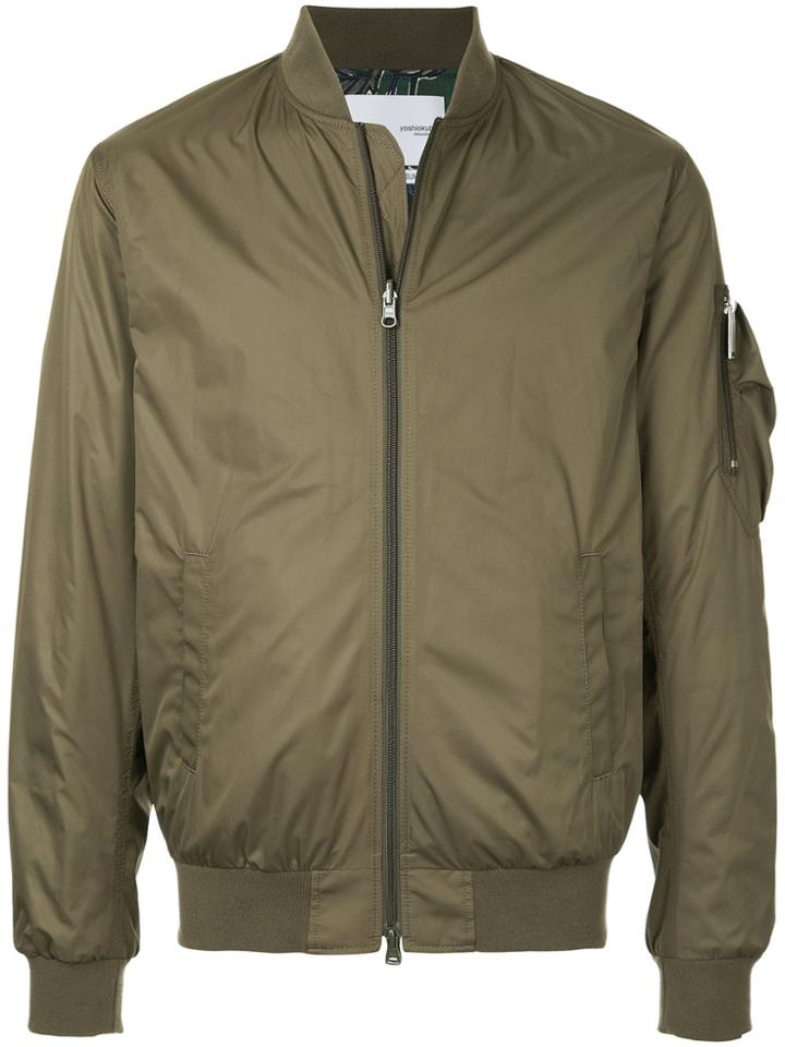 Yoshiokubo Dry Leaf Reversible Bomber Jacket - Green