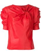 Drome Knotted Leather Top - Red