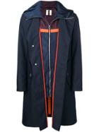 Santoni Layered Single Breasted Coat - Blue