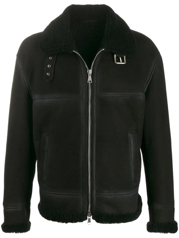 Drome Leather Aviator Jacket - Black