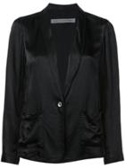 Raquel Allegra V-neck Shrunken Blazer - Black