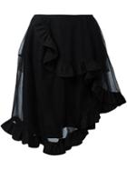 Simone Rocha Asymmetric Tulle Full Skirt, Women's, Size: 10, Black, Nylon/polyamide/cotton/spandex/elastane