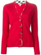 Burberry V-neck Cardigan, Women's, Size: Small, Red, Wool