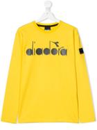 Diadora Junior Teen Logo Print T-shirt - Yellow