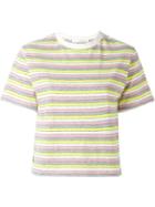 Julien David Striped Cropped T-shirt, Women's, Size: Medium, Yellow/orange, Cotton