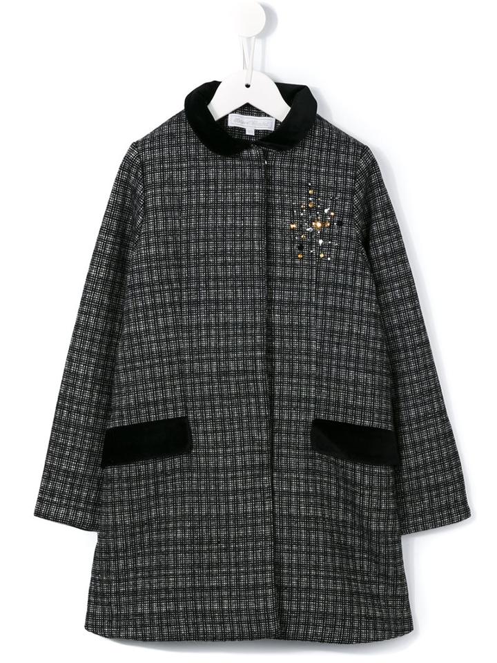 Tartine Et Chocolat Checked Coat, Girl's, Size: 10 Yrs, Black