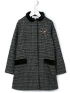 Tartine Et Chocolat Checked Coat, Girl's, Size: 10 Yrs, Black