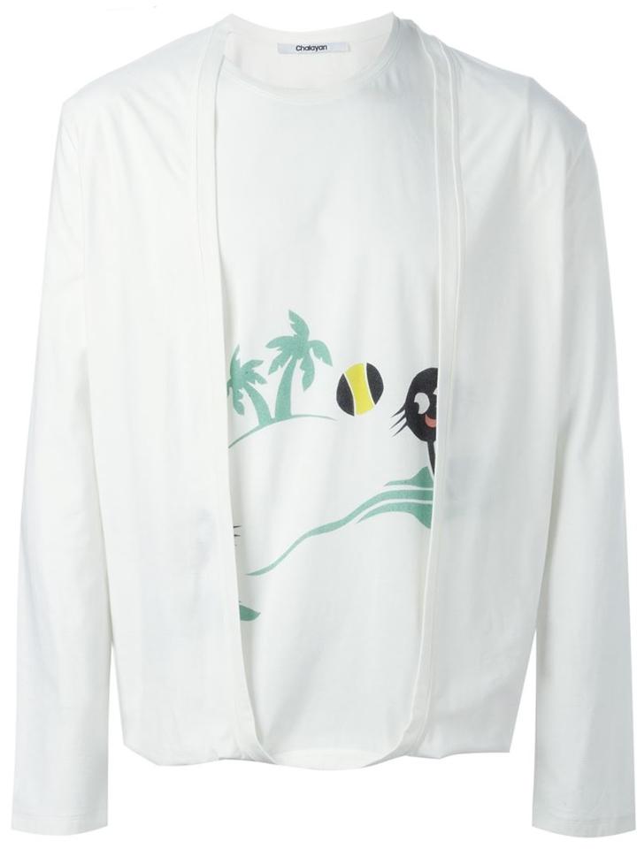 Chalayan 'plonk Transformer' Cardigan, Men's, Size: Xl, White, Cotton/spandex/elastane