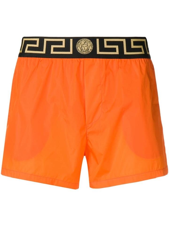 Versace Greek Keys Swim Shorts - Orange