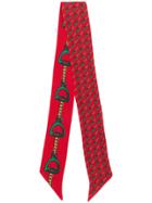 Gucci Stirrups Print Neck Bow - Red