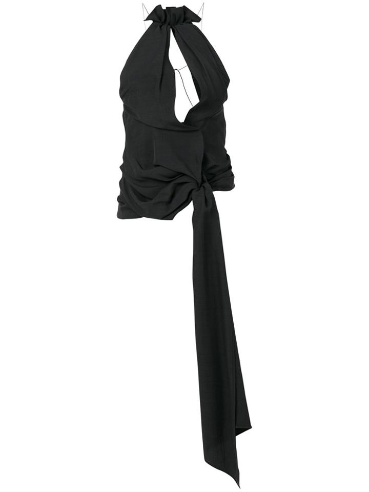 Jacquemus Ruffled Cut Out Halter Top - Black