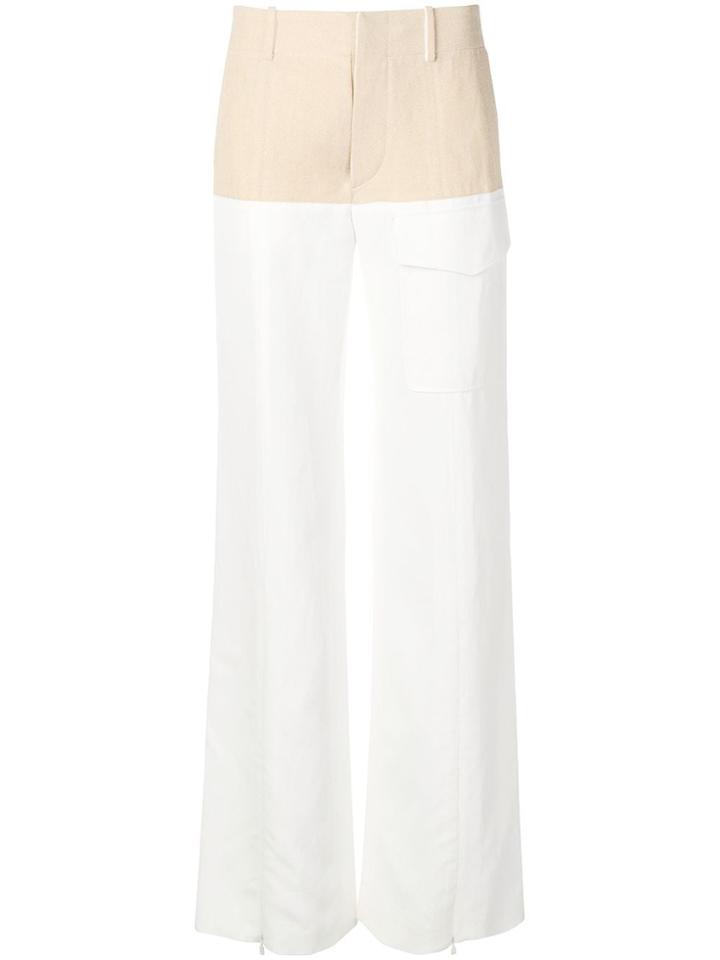 Chloé Contrast Panel Trousers - White