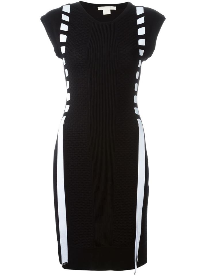 Antonio Berardi Contrast Band Knitted Dress, Women's, Size: 40, Black, Virgin Wool