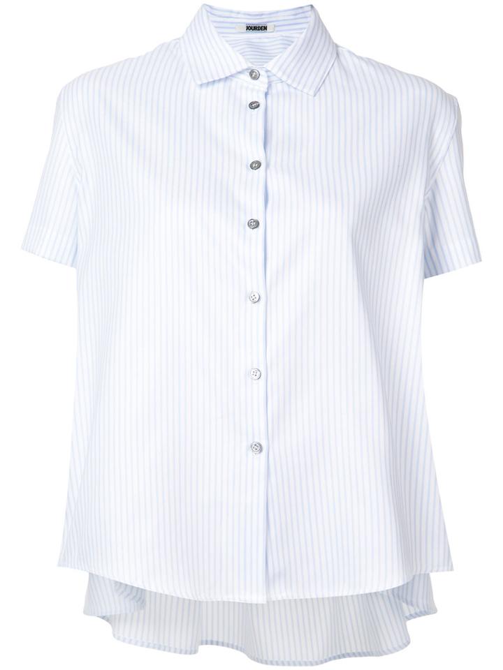 Jourden - Cut-out Smock Blouse - Women - Cotton - 42, Blue, Cotton