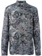 Versace Constellations Pattern Shirt, Men's, Size: 39, Black, Silk