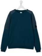 Cp Company Kids Teen Shell-panelled Sweatshirt - Blue