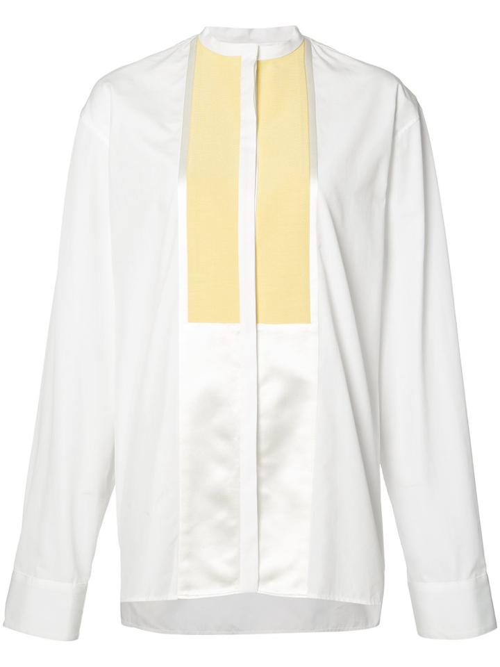 Haider Ackermann Contrasting Bib Blouse, Women's, Size: 36, White, Cotton/silk